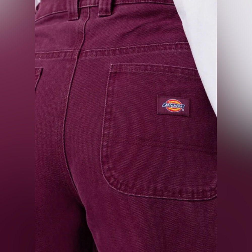 🔥Urban Outfitters DICKIES WOMEN'S DUCK CANVAS PANTS - GRAPE WINE. NWT - Picture 4 of 8
